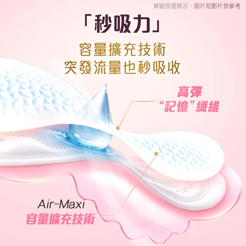 Whisper護舒寶Air Cushion秒吸抗黏衛生巾量多日用28cm 10片