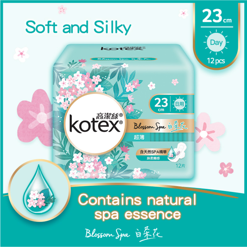 Kotex 高潔絲 Blossom Spa白茶花超薄日用23cm 12片