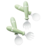 BabyBjorn嬰兒匙叉(粉綠色) - 匙 2件 + 叉 2件