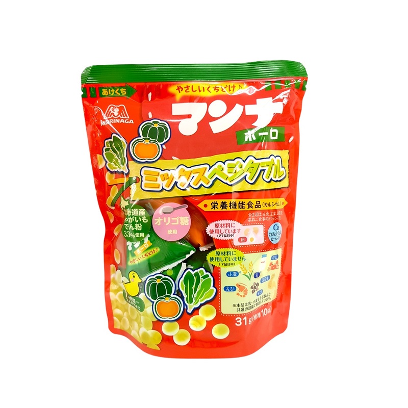 Morinaga Manna Bolo Biscuit Bag (Pumpkin & Spinach) 31g