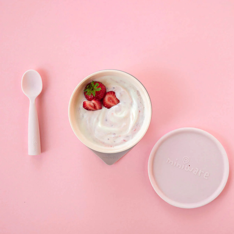 Miniware First Bite Set - Pla Cereal Suction Bowl (Vanilla + Cotton Candy) 1pc