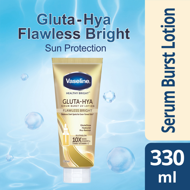 Vaseline Healthy Bright Gluta-Hya Serum Burst Lotion - Flawless Bright 330ml