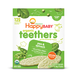 Happy Baby Organics Teething Wafers : Peaspinach 4g x 12 Packs